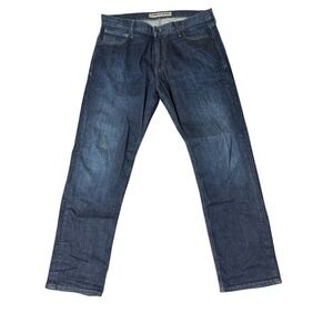 Express Jeans Mens 36x32 Kingston Classic Fit‎ Straight Blue Dark Wash Ex Cond!